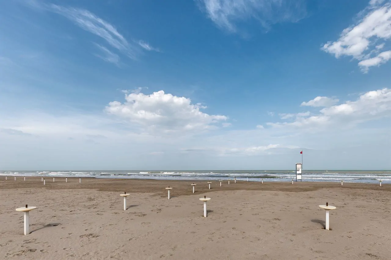 The Romagna beach out of season, before the parasols have been put up